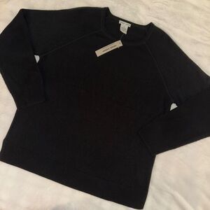 Sweet Romeo Women’s Medium Solid Black Long Sleeve Crew Neck Sweater Knit NWT